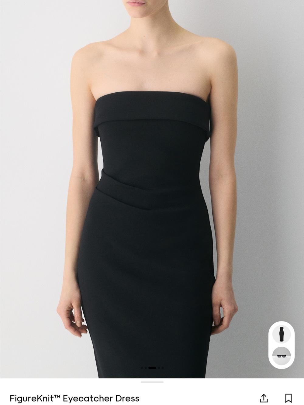 Aritzia Black Strapless Fitted Dress